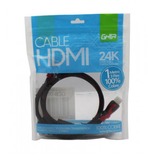 Cable HDMI GHIA 1MTS 19 cobre 4K A 24HZ 3D.