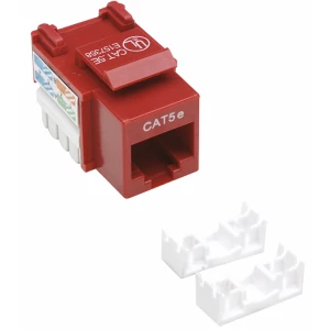 Jack RJ45 CAT5E INTELLINET UTP Keystone de impacto rojo.