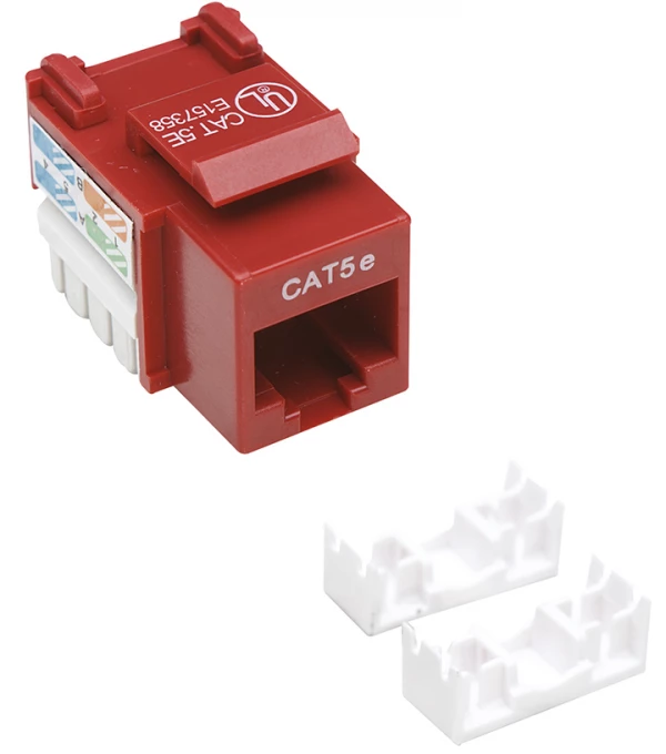 Jack RJ45 CAT5E INTELLINET UTP Keystone de impacto rojo.