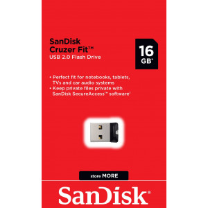 Sandisk cruzer fit USB 2.0 flash drive 16GB.