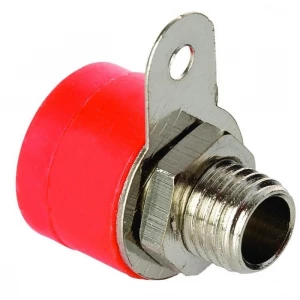 Banana jack 4MM poste corto color rojo.