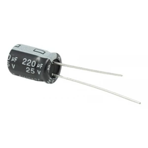 Capacitor electrolítico 220 uF 25V.