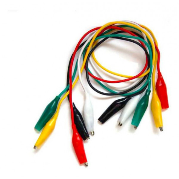 Cable con pinzas tipo caimán y conector usb 5v