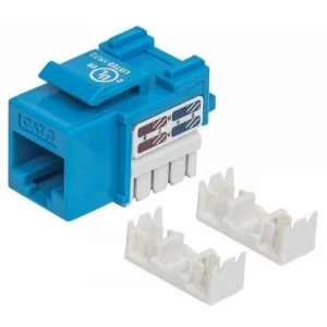 Jack RJ45 Cat6 Intellinet UTP KeyStone de impacto color azul.