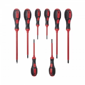 Juego de 8 Desarmadores con aislante para electricistas.