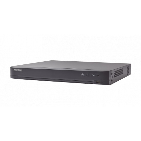DVR 8 Megapixel / 4 Canales TURBOHD + 4 Canales IP / 1 Bahía de disco duro / Audio por Coaxitron / 4 Entradas de alarma / 1 Salida de alarma /H.265+/.