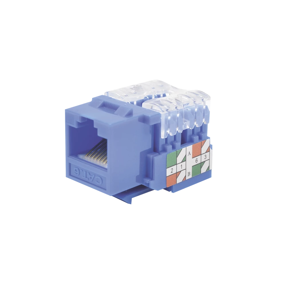 Módulo Jack 110 Cat6, Keystone para faceplate - color azul.