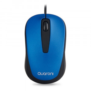 Mouse óptico QUARONI alámbrico color azul 1200 DPI.