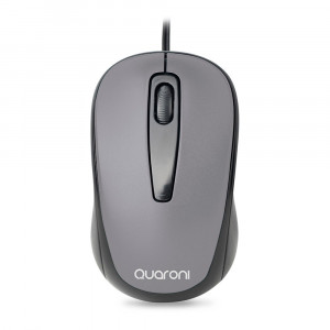 Mouse óptico QUARONI alámbrico color gris 1200 DPI.