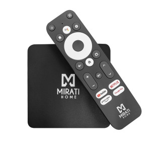 Smart TV Box Mirati, Andriod TV 10 certificado con Chrome Cast.