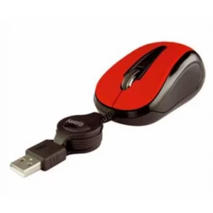 Mini Mouse Óptico Retractil Easy Line By Perfect Choice Rojo USB Compatible Con Windows XP, Vista, MacOS.