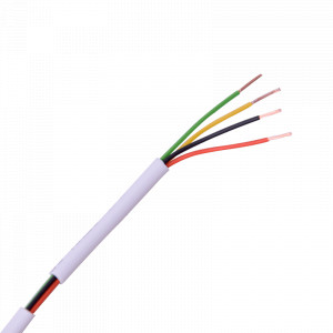 Cable calibre 22 AWG, 4 conductores, tipo CCA de color blanco, para aplicaciones en alarmas de intrusión / control de acceso / automatización / interfonos y TV porteros SF2204LE SFIRE.