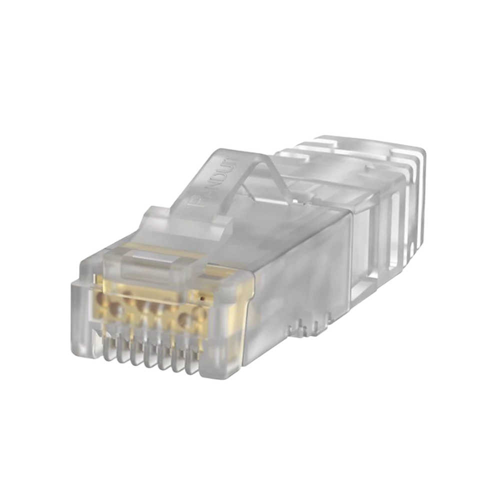 Plug RJ45 Cat6A para cable UTP de calibre23-24 AWG, chapado en oro de 50 micras.