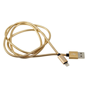 Cable LIGHTNING forro metálico GHIA 1m USB 2.1.