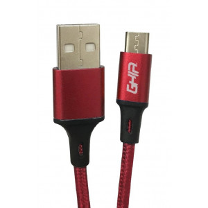 Cable USB tipo C GHIA NAIYLON rojo 1M.