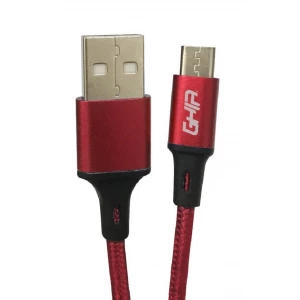 Cable USB tipo C GHIA NAIYLON rojo 1M.