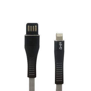 Cable tipo LIGHTNING GHIA plano reversible color gris negro.