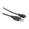 Cable USB 2.0 tipo A - micro USB 1.8m negro p/dispositivos móviles.