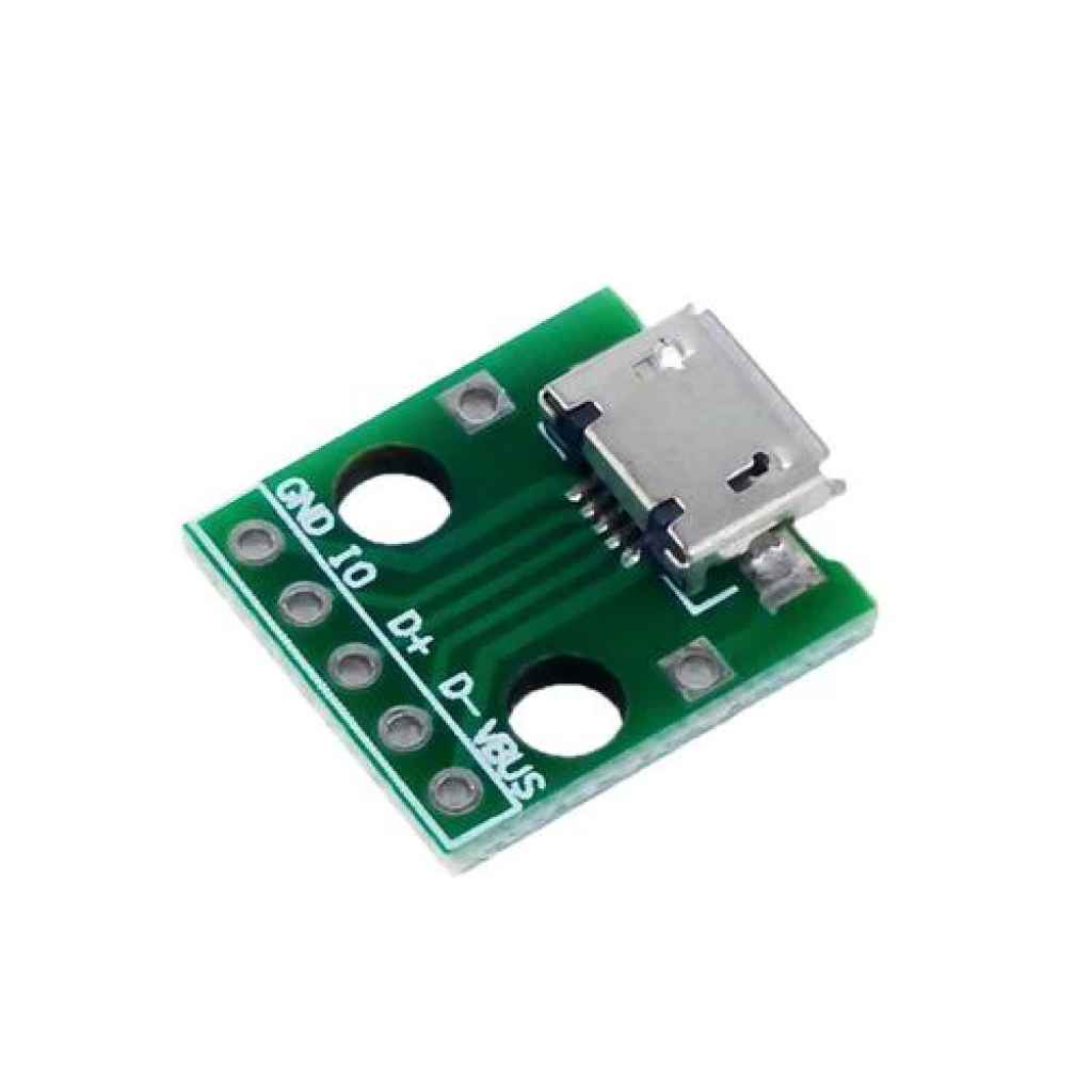 Módulo Adaptador Micro USB Tipo B Hembra a DIP PCB 5 Pines – Sieeg ...